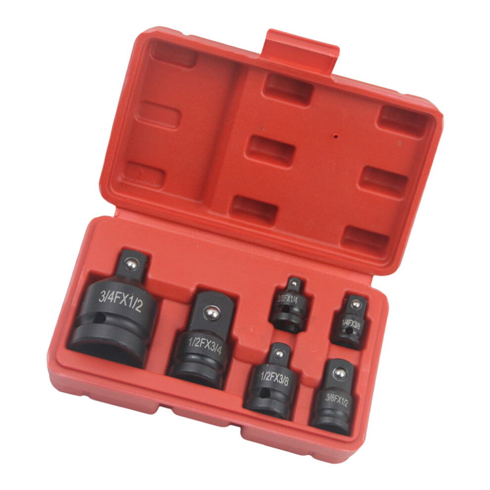 6Pcs Impacts Socket Wrench Adapter Set 1/4, 3/8, 1/2, 3/4 Inch Square Drive Adapters And Reducers With Case 9354506629892