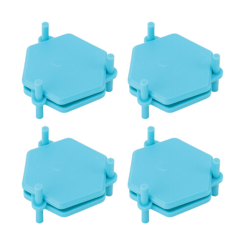 4Pcs Blue Hexagonal ABS Coasters, Adjustable Multipurpose Drink Trivets 2