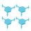 4Pcs Blue Hexagonal ABS Coasters, Adjustable Multipurpose Drink Trivets 15