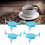4Pcs Blue Hexagonal ABS Coasters, Adjustable Multipurpose Drink Trivets 1