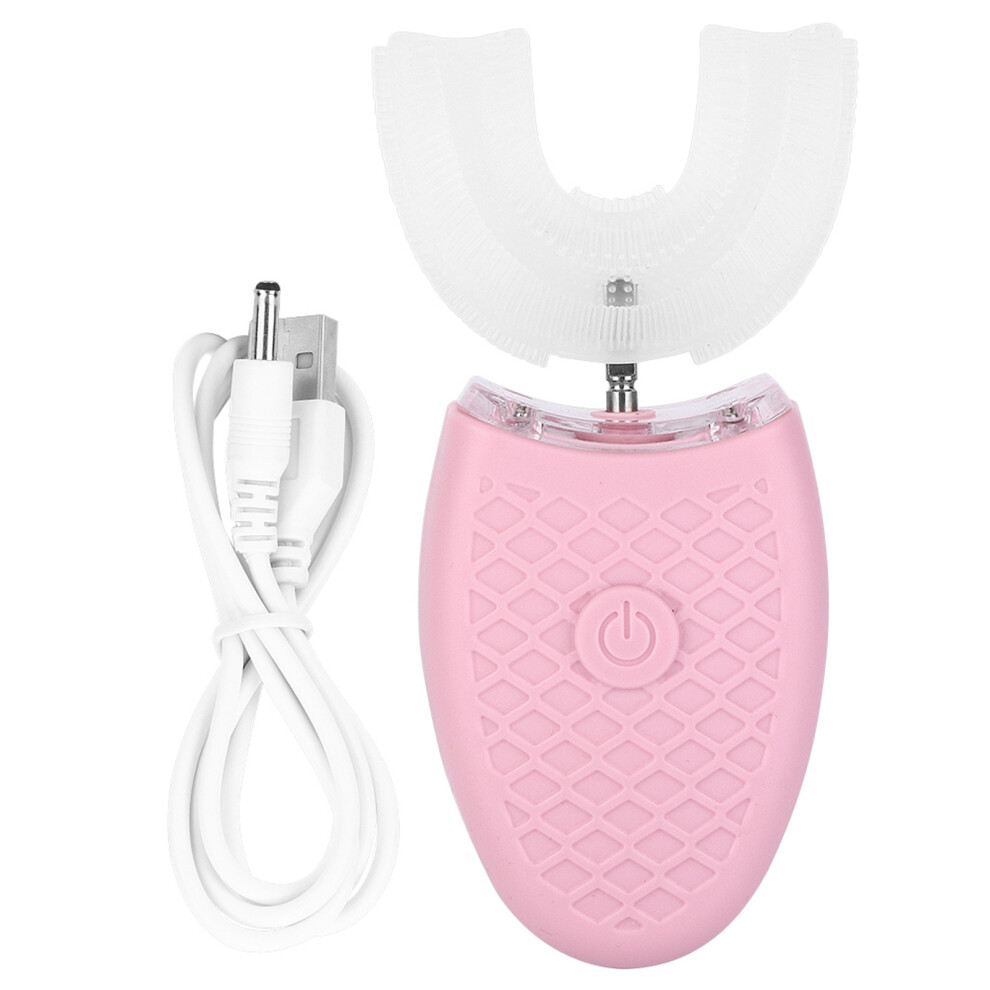 (Rose Type d'adulte) U shaped Electric Sonic Toothbrush Automatic Cleaning (Rose)