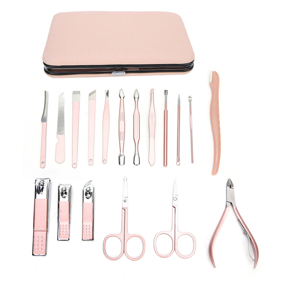 18pcs Stainless Steel Manicure Nail File Clipper Kit