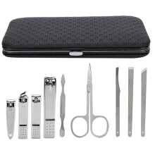 (Black) 19-delige manicure pedicure nagelknipper set RVS gereedschap