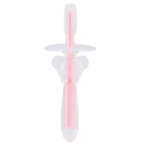 (Pink) Spazzolino Bambino Silicone Animale Blu