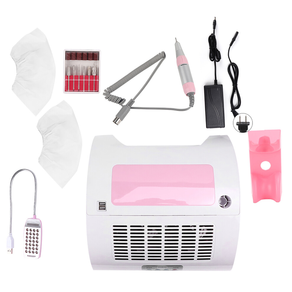 Light (Us Plug 110-240V) 60W Multi-Function Nail Grinder Dust Cleaner Manicure Hand Rest