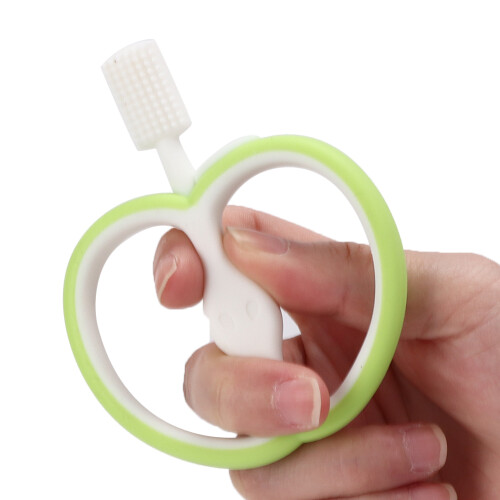 (Green) Spazzolino Silicone Frutta Giallo per Bambini 2