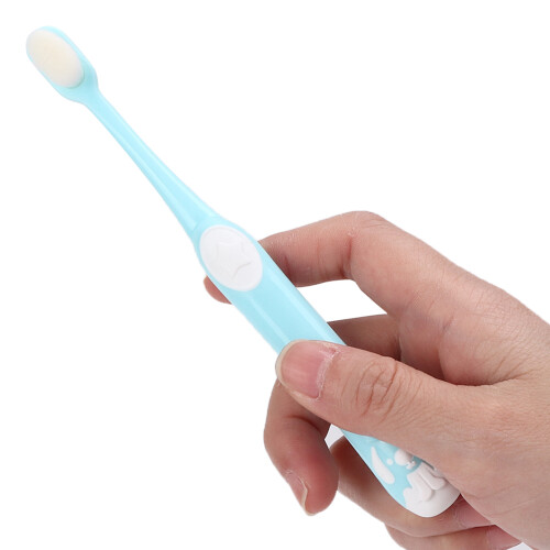 (Blue) Kinderzahnbürste Soft-Silikon Reiniger Pink 2