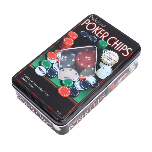 100x Pokerchips Set Professionell Familien-Set