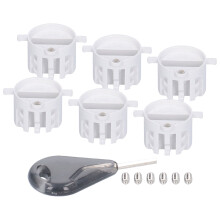 (blanc) 25mm Surfboard Tail Rudder Fin Plugs with Screws Key Wrench