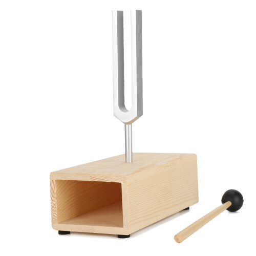 440HZ Aluminium-Stimmgabel mit Holzgestell Set 2