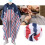 140x130cm Hairdressing Cape Red White Blue Stripe 5