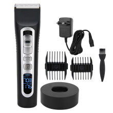 (EU Plug) Elektrischer Haarschneider LCD digital wiederaufladbar schwarz