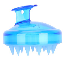 (Blue) 2pz Pettine Massaggio Cuoio Capellino in Silicone Blu