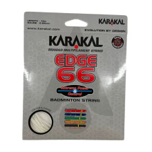 (Weiß) Karakal Edge 66 0,66 mm geflochtene Multifilament-Badmintonsaite, Nanotechnologie, Power und Kontrolle