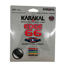 (Schwarz) Karakal Edge 66 0,66 mm geflochtene Multifilament-Badmintonsaite, Nanotechnologie, Power und Kontrolle