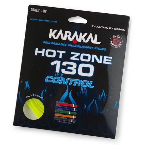 Karakal (Yellow) Karakal Hot Zone Control 130 String 1,3 mm Nano Gel Coating 12M