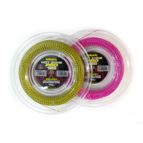 Karakal (Pink/Black) Karakal Hot Zone Pro 125 Multifilament Squash String Nano Coating 11mm 2