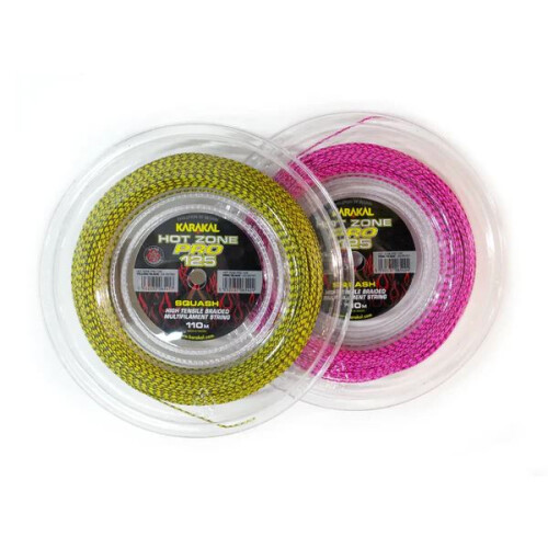 Karakal (Yellow/Black) Karakal Hot Zone Pro 125 Multifilament Squash String Nano Coating 110mm 2