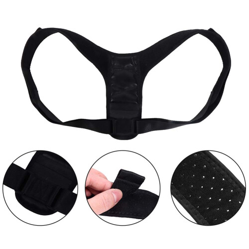 (Black) Adjustable Humpback Posture Corrector Black 2