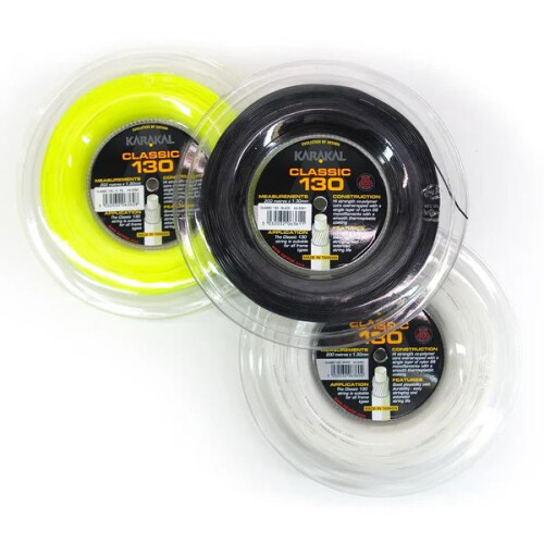 Karakal (White) Karakal Classic 130 Multi Sport Racket String 200M Durable & Easy Stringing 2