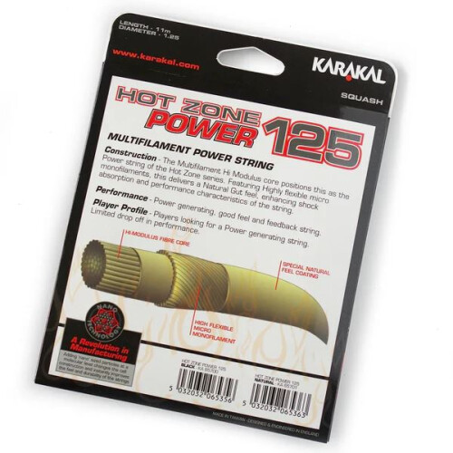 Karakal (Natural) Karakal Hot Zone Power 125 Squash String Multifilament Squash String 110M 2