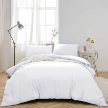 (White, Single) 100% Egyptian Cotton Duvet Quilt Cover Bedding Sets with Pillow cases Pair 200 Thread Count, Soft & Premium quality Bedding & Linen,