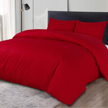 (Red, Double) 100% Egyptian Cotton Duvet Quilt Cover Bedding Sets with Pillow cases Pair 200 Thread Count, Soft & Premium quality Bedding & Linen,