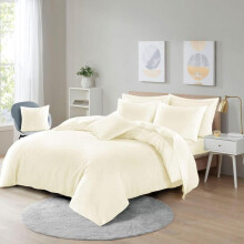 (Cream, King) 100% Egyptian Cotton Duvet Quilt Cover Bedding Sets with Pillow cases Pair 200 Thread Count, Soft & Premium quality Bedding & Linen,