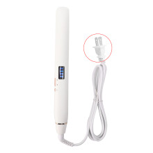 (US Plug 110-240V) Haarkräusler & Glätter Schnellheizung LCD Weiß EU-Stecker