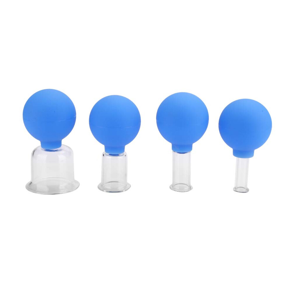 4pcs Vacuum Cupping Set Silicone Glass Massage Cups