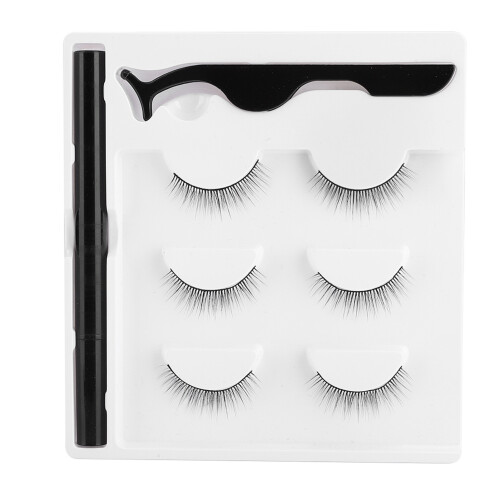 3 Paar Magnet-Wimpern Set mit Liner & Pinzette