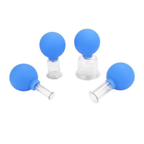 4x Vakuum-Massagebecher aus Silikon-Glas 1
