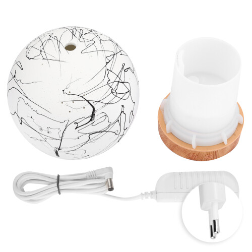 (110-240V EU Plug) Runder Luftbefeuchter Aromatherapie mit LED-Licht