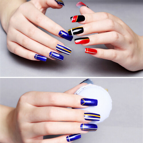 10-teiliges Nail-Art-Set mit Glitzer & Strass 2