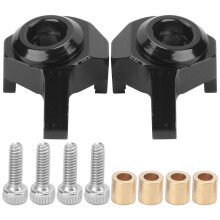 (Black) 2Pcs RC Aluminium Steering Cup Knuckles for Axial SCX24 Red