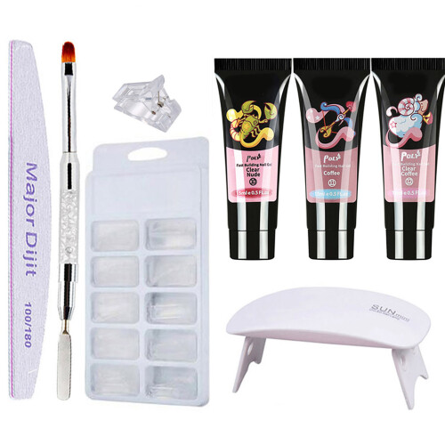 3-color Quick-dry Nail Glue & UV Lamp