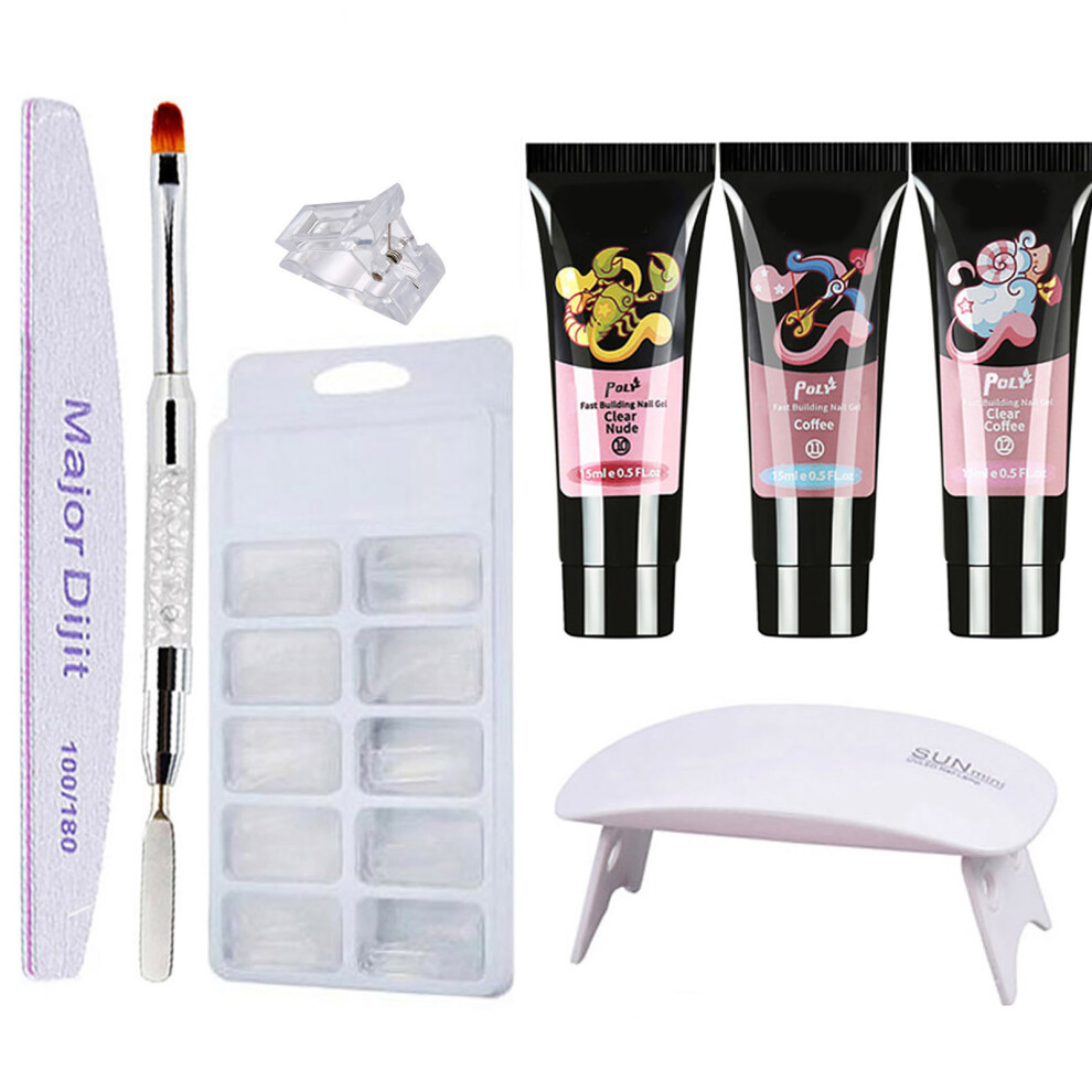 Nail Glue 3 Colors Quick-dry Manicure UV Lamp Molds Extension
