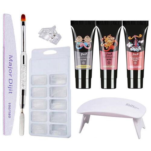 Nagellackkleber 3 Farben Maniküre-Set mit UV-Lampe