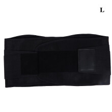 (L Black) Gym Lumbar Back Support Belt Black