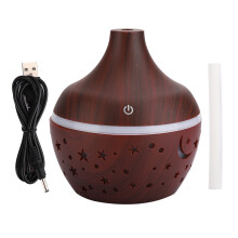 (Dark Wooden Grain) 300ml Aromatherapie-Luftbefeuchter, Dunkelholz-Optik, Öl-Diffuser