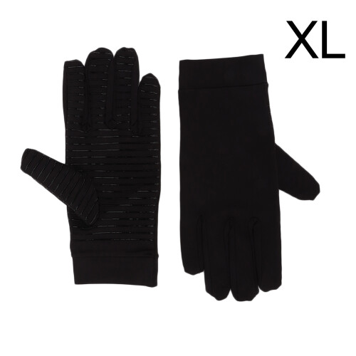 (Black XL(24-28cm)) Guanti Compressione Antirugadite Rame XL
