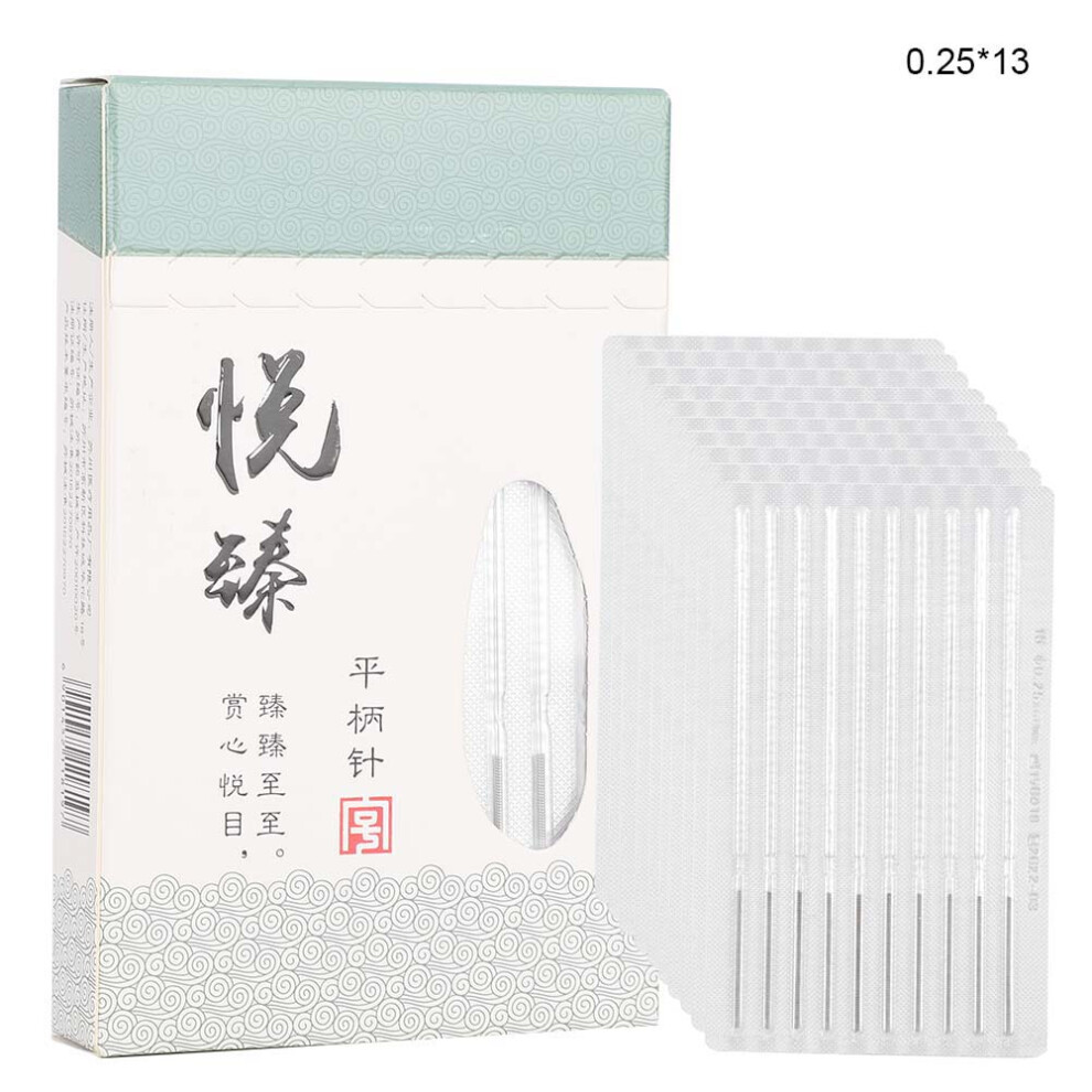 (0.25 x 13) 100pcs Disposable Sterile Acupuncture Needle Steel 0.25x13