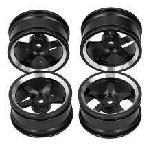 (Black) 4pcs RC Aluminium Alloy Wheel Rim Hubs for MN86