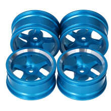 (Blue) 4pcs RC Aluminium Alloy Wheel Rim Hubs for MN86