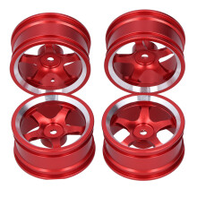 (Red) 4pcs RC Aluminium Alloy Wheel Rim Hubs for MN86