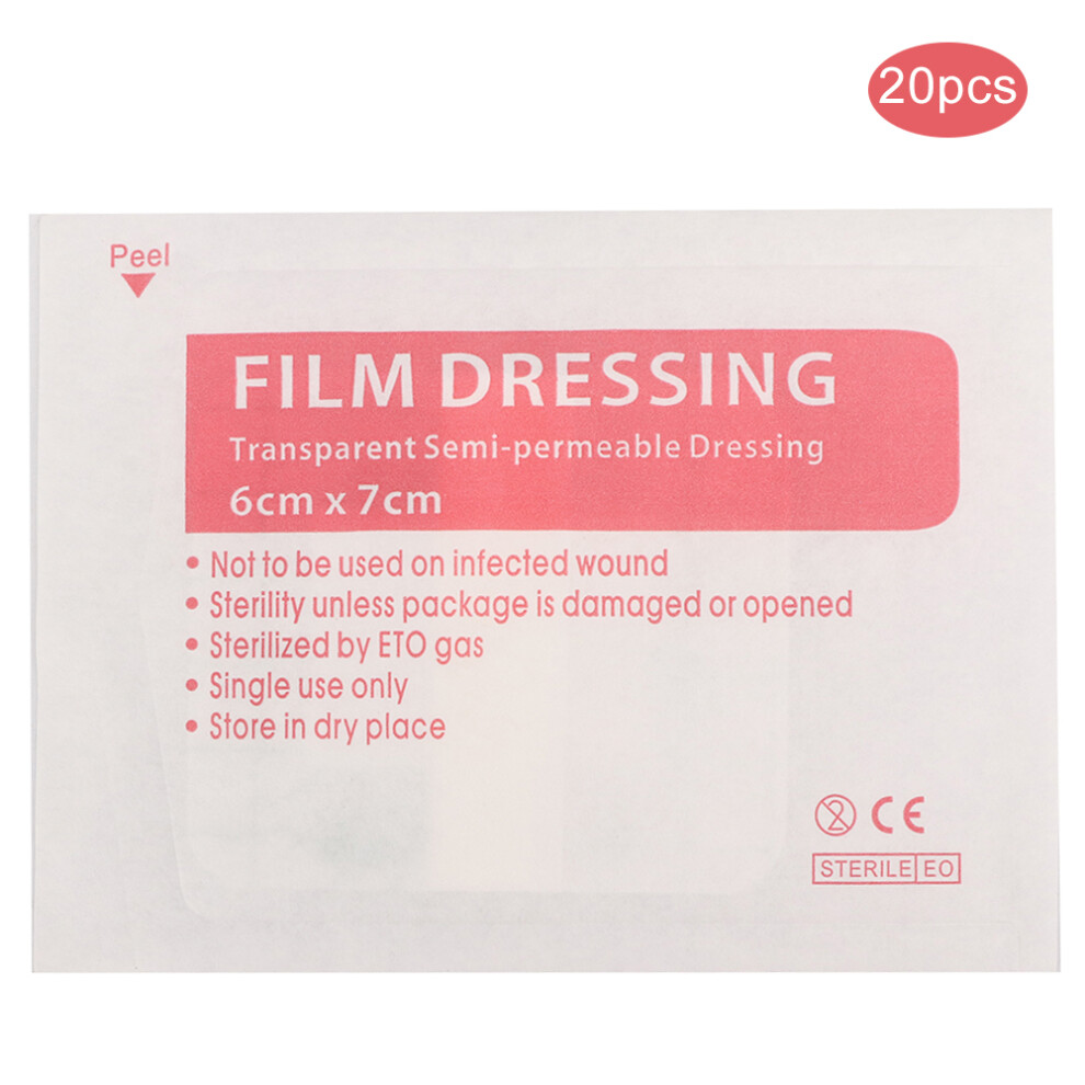 (6 x 7 cm / 2.4 x 2.8 in) 20pcs Box Transparent Waterproof Bandage 6x7cm