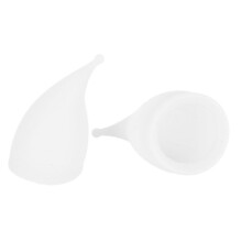 (White L + S) Silikon-Menstruationsbecher Wiederverwendbar Sicher L S