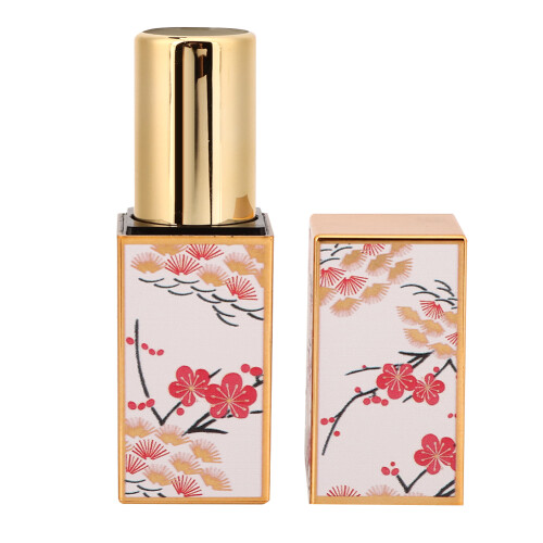 Square Empty Lipstick Tube Refillable Shell DIY Retro Plum Blossom 1