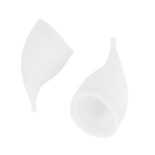 (White L + S) Silikon-Menstruationsbecher Wiederverwendbar Sicher L S 1
