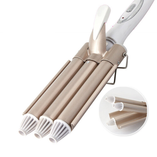 KEMEI 3-Rohr-Haarlockenstab Eierrollen-Styling